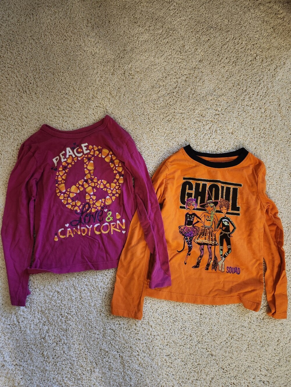 Girl's Size 4/5 Halloween Long Sleeved Shirt Bundle
